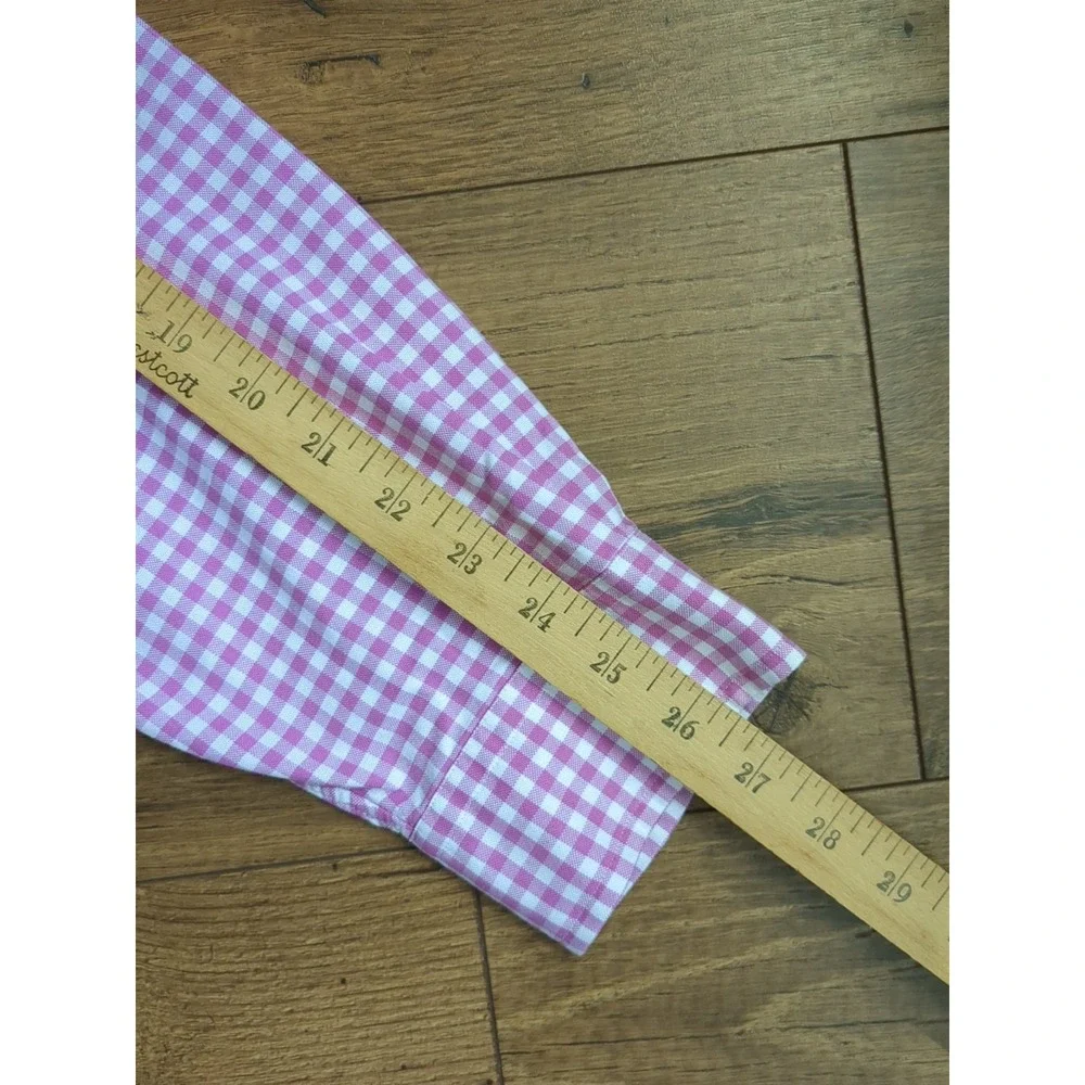 Polo Ralph Lauren Mens L Pink Gingham‎ Long Sleeve Button Shirt Logo - Picture 5 of 9